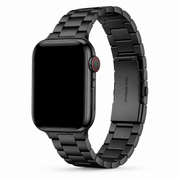 Apple Watch Classic Link Schakelband Zwart, weergave bij een Apple Watch