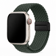 Apple Watch Gevlochten Bandje Mosgroen, weergave bij een Apple Watch