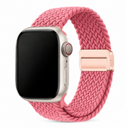 Apple Watch Gevlochten Bandje Roze, weergave bij een Apple Watch