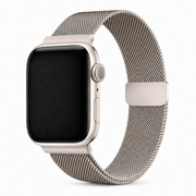 Apple Watch Milanees Bandje Starlight, weergave bij een Apple Watch