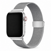 Apple Watch Milanees Bandje Zilver, weergave bij een Apple Watch