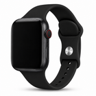 Apple Watch Siliconen Sportbandje Zwart, weergave bij een Apple Watch
