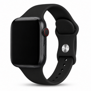 Apple Watch Siliconen Sportbandje Zwart, weergave bij een Apple Watch