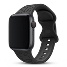 Apple Watch Panterprint Siliconen Bandje Zwart, weergave bij een Apple Watch