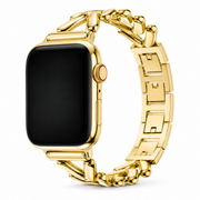 Apple Watch V-Schakelband Goud, weergave bij een Apple Watch