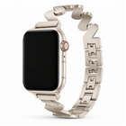 Apple Watch Zig Link Schakelband Starlight, weergave bij een Apple Watch