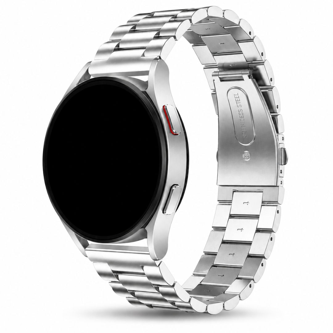 Samsung Galaxy Watch Classic Link Schakelband Zilver, weergave bij een Samsung Galaxy Watch