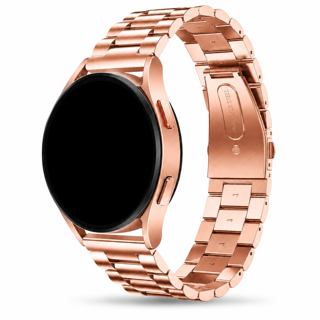 Samsung Galaxy Watch Classic Link Schakelband Rosé goud, weergave bij een Samsung Galaxy Watch