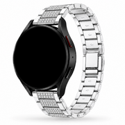 Samsung Galaxy Watch Diamant Schakelband Zilver, weergave bij een Samsung Galaxy Watch