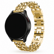 Samsung Galaxy Watch Dubbele Schakelband Goud, weergave bij een Samsung Galaxy Watch