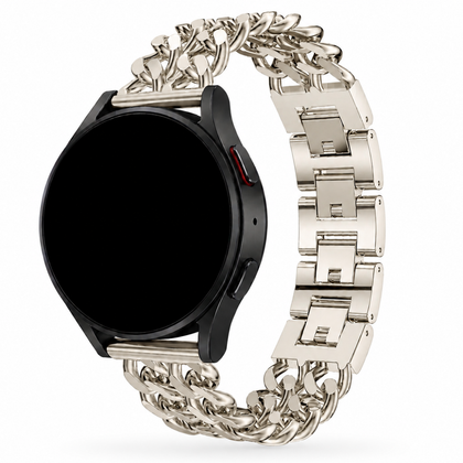 Samsung Galaxy Watch Dubbele Schakelband Starlight, weergave bij een Samsung Galaxy Watch