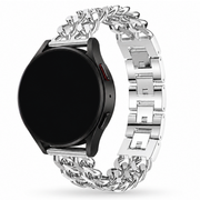 Samsung Galaxy Watch Dubbele Schakelband Zilver, weergave bij een Samsung Galaxy Watch