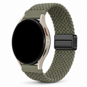 Samsung Galaxy Watch Gevlochten Bandje Mosgroen, weergave bij een Samsung Galaxy Watch