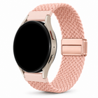 Samsung Galaxy Watch Gevlochten Bandje Zalmroze, weergave bij een Samsung Galaxy Watch