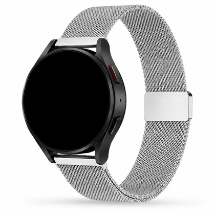 Samsung Galaxy Watch Milanees Bandje Zilver, weergave bij een Samsung Galaxy Watch