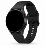 Samsung Galaxy Watch Siliconen Bandje Zwart, weergave bij een Samsung Galaxy Watch