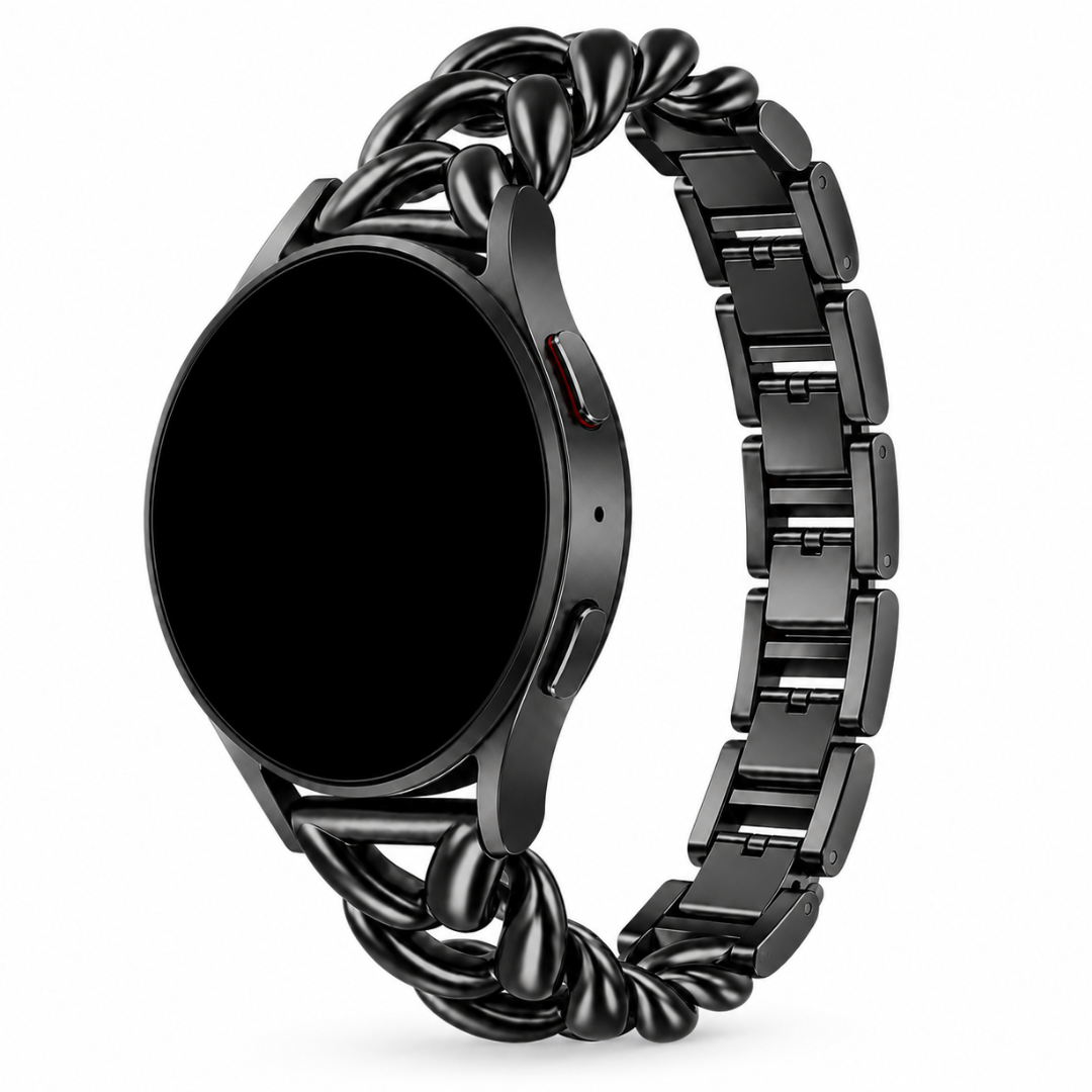 Samsung Galaxy Watch V-Schakelband Zwart, weergave bij een Samsung Galaxy Watch