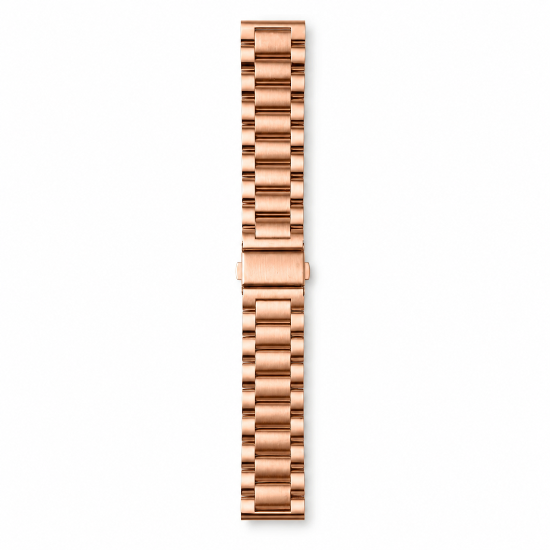 Samsung Galaxy Watch Classic Link Schakelband Rosé goud, volledig op een witte achtergrond