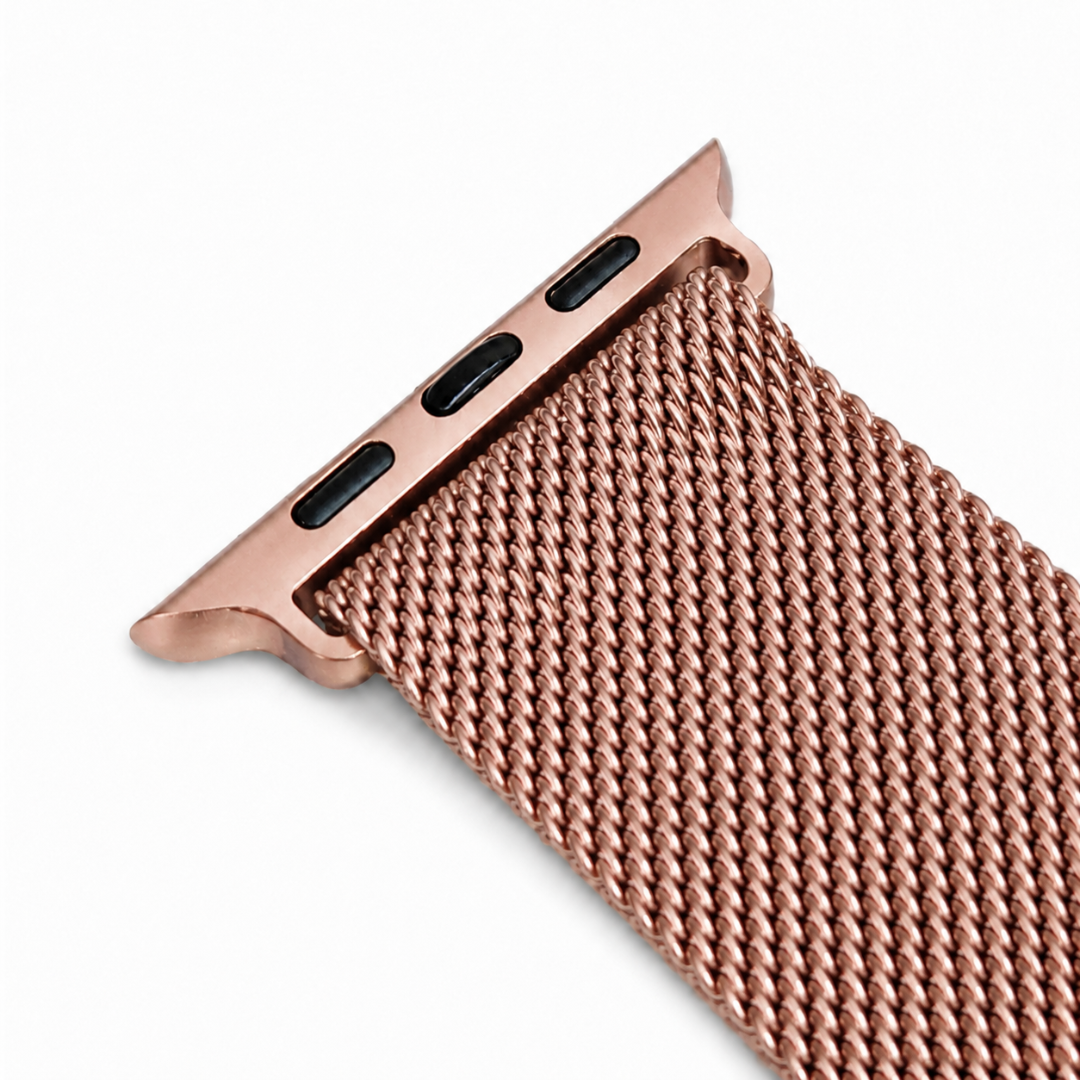Apple Watch Milanees Bandje Rosé goud, detail van het ontwerp