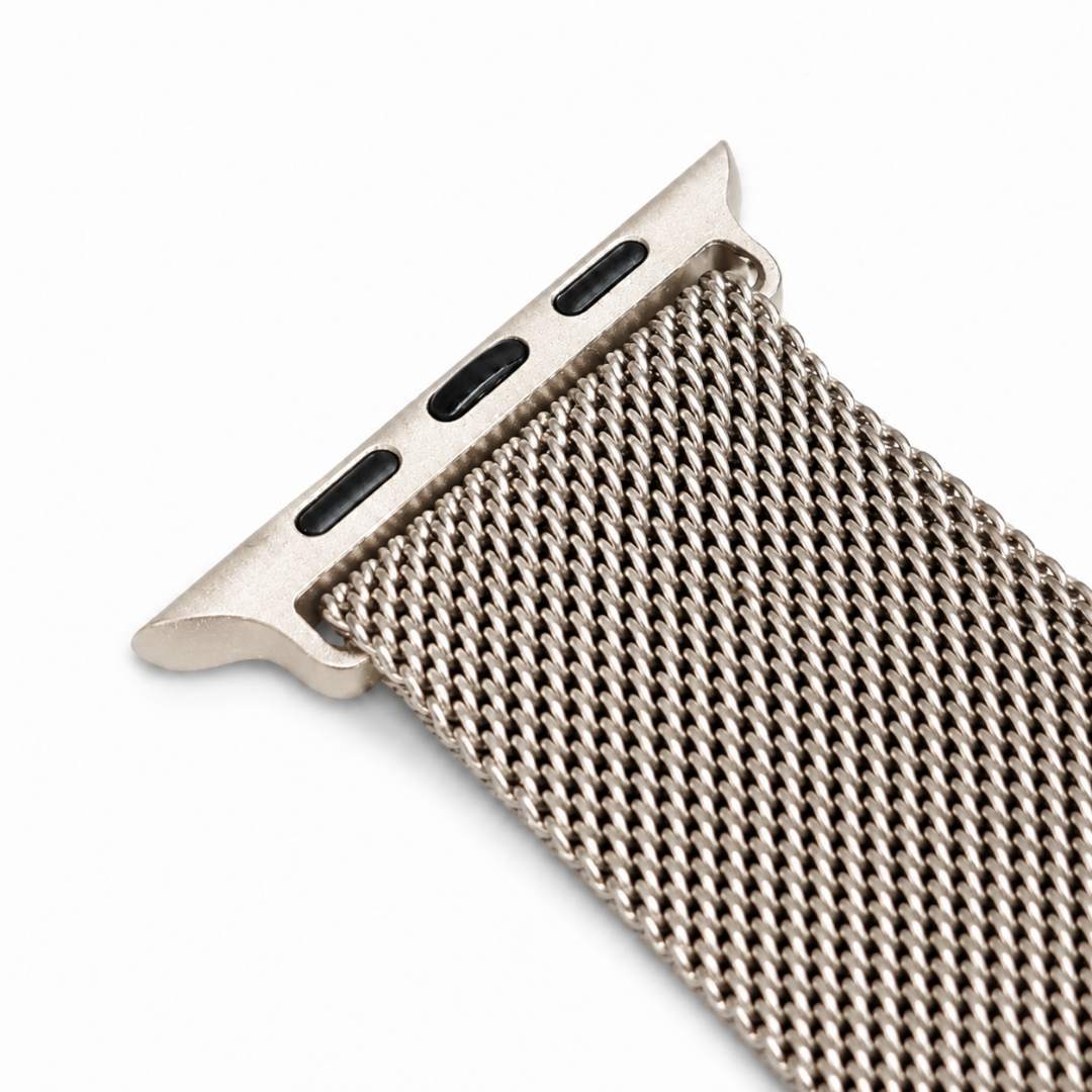 Apple Watch Milanees Bandje Starlight, detail van het ontwerp