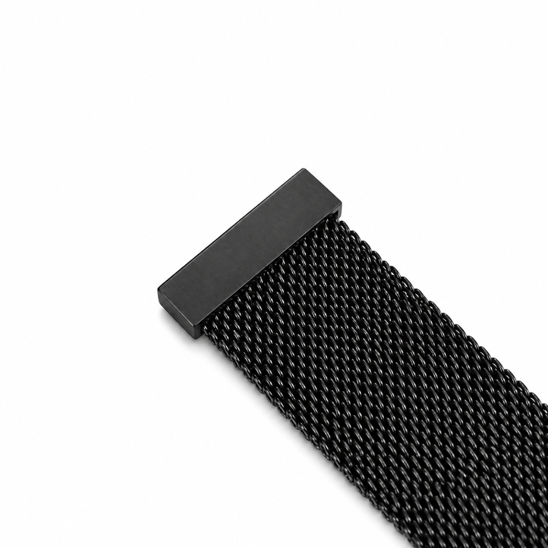 Samsung Galaxy Watch Milanees Bandje Zwart, detail van het ontwerp