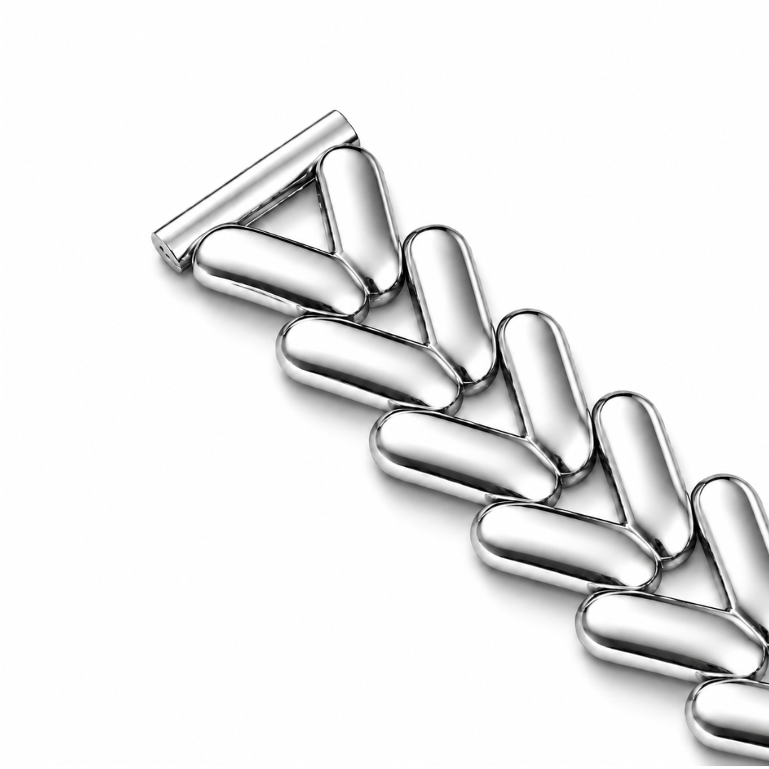 Samsung Galaxy Watch V-Schakelband Zilver, detail van het ontwerp
