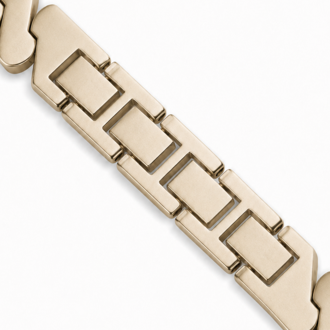 Apple Watch Zig Link Schakelband Starlight, detail van het sluitingsgedeelte