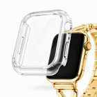Apple Watch Siliconen Hoesje met Screenprotector Transparant, weergave bij een Apple Watch