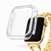 Apple Watch Siliconen Hoesje met Screenprotector Transparant, weergave bij een Apple Watch