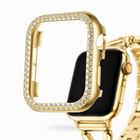 Apple Watch Frame Goud met steentjes, weergave bij een Apple Watch