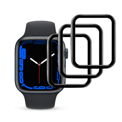 Apple Watch Screenprotector 3-pack, weergave bij een Apple Watch
