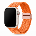 Apple Watch Gevlochten Bandje Oranje, weergave bij een Apple Watch
