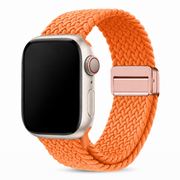 Apple Watch Gevlochten Bandje Oranje, weergave bij een Apple Watch